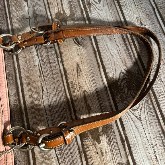 Coach Pink and Brown Leather Tote Bag Purse Double Handles - Picture 14 of 14